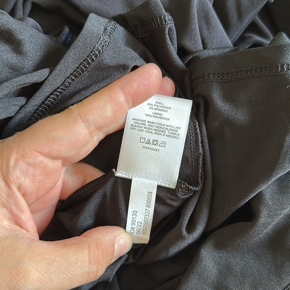 NWT Express Ruched Mock Neck Strong Shoulder Back Cutout Mini Dress Black Sz XL - Picture 13 of 13